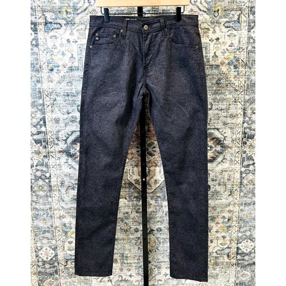 AG Adriano Goldschmied Tellis Modern Slim Sueded Sateen Pants Black Size 32x34 - Picture 1 of 16